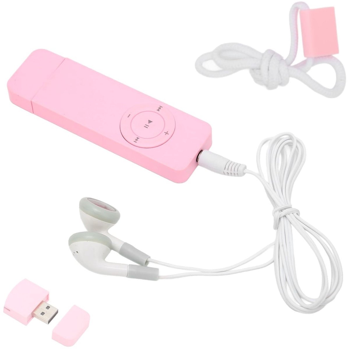 By shayne - Mini MP3-muziekspeler - Draagbare muziekspeler - Compact en lichtgewicht - Roze - Ondersteuning 64G geheugenkaart - Geschikt voor werk en.