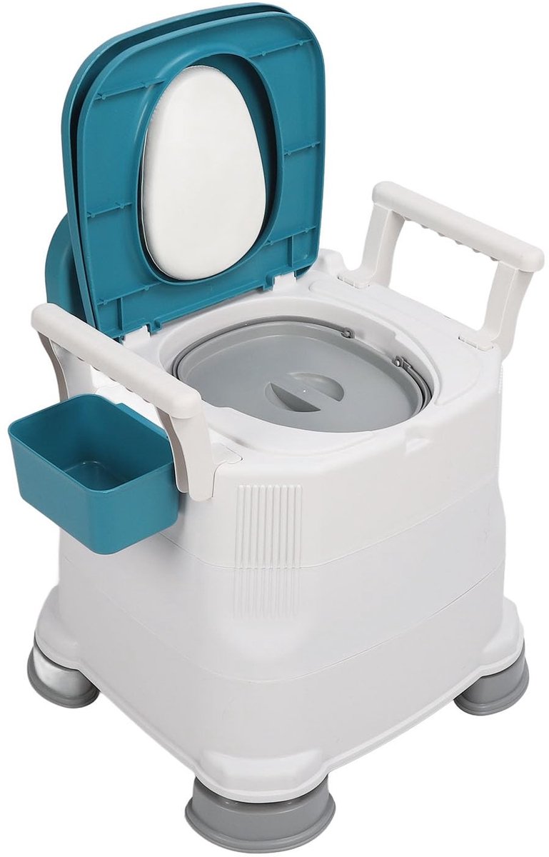 Verstelbare Portable Toilet Stoel met Armsteunen - Veilig en Comfortabel