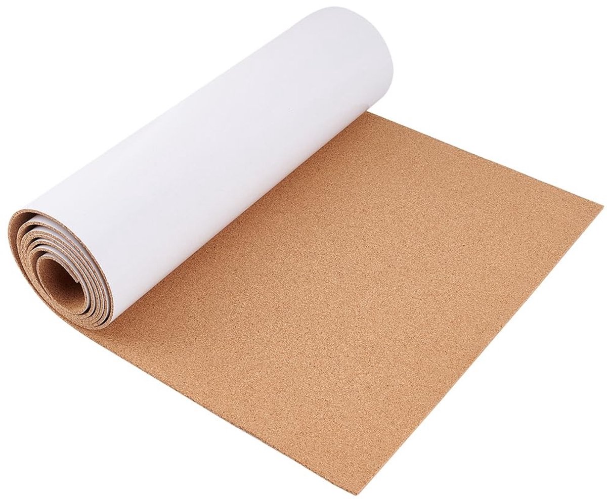 Dailygoods - Kurkrol - Zelfklevend - Antislip - 200 x 40 cm - Kurktegels - Ideaal voor knutselen en wanddecoratie - 3 mm dik