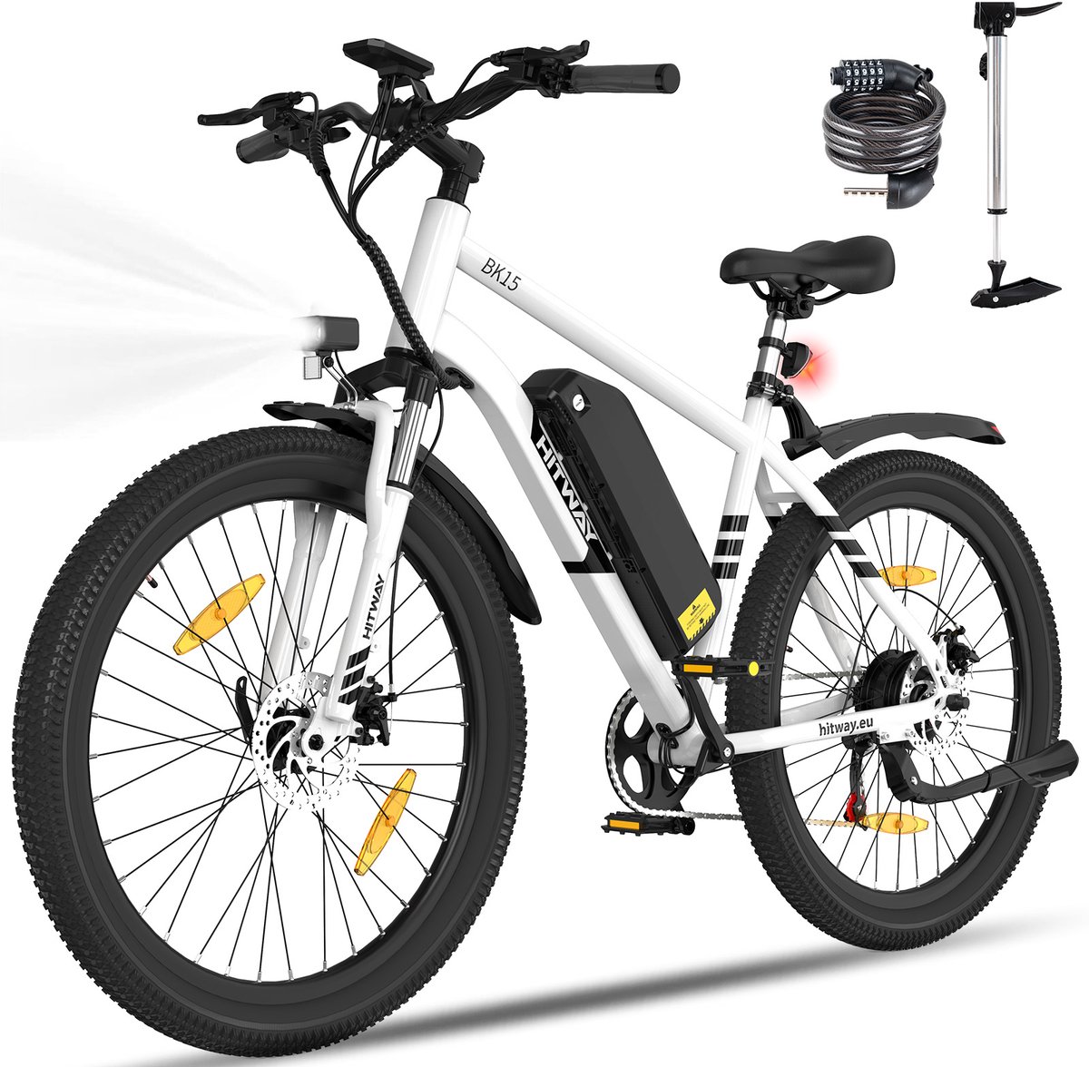 Bol.com Hitway Elektrische Fiets BK15 Pro - 27.5 Inch City Commuter EBike met Afneembare 36V 13Ah Lithium Batterij - Mountain E-... aanbieding