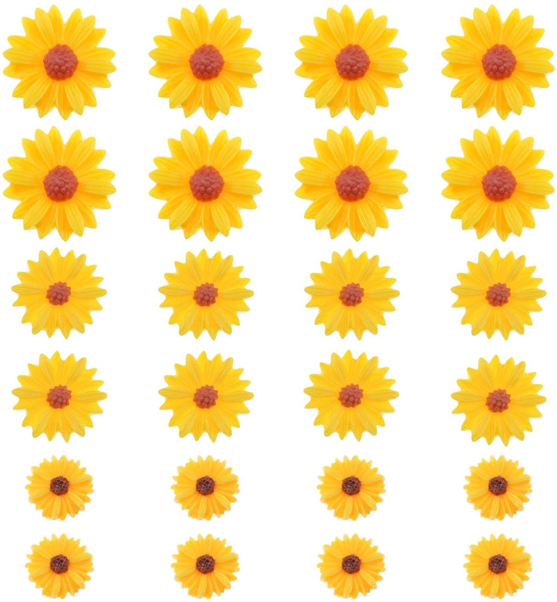 Elzusha - 50Pcs Hars Madeliefjes - Kunstmatige Bloemen - Geel - Decoratie en Versieringen - Voor Haaraccessoires en Crafting - Veilig en Duurzaam