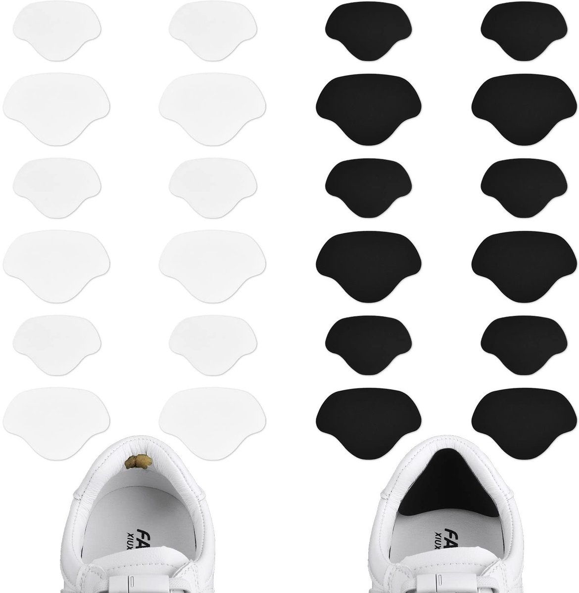 Dailygoods - Hielreparatie - Hakbeschermers - Zelfklevende reparatiepatches - Zwart + Wit - Hielkussens - Comfortabel - Geschikt voor alle schoenen