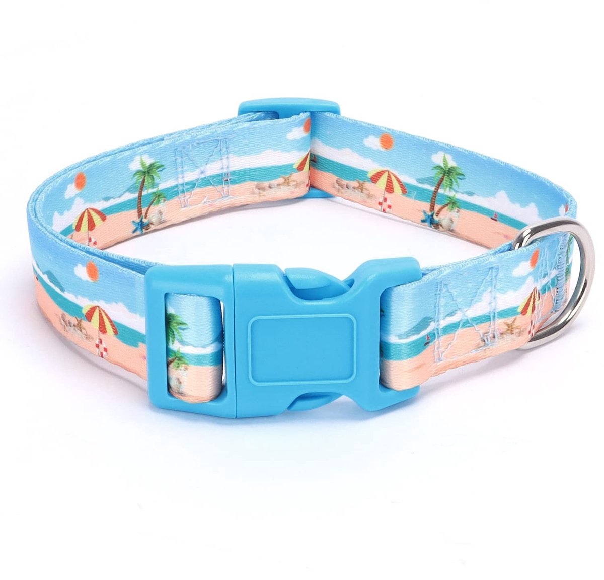 Dailygoods - Hondenhalsband - Verstelbare puppyhalsband - Zachte materialen - Strandkleur - Snelsluiting - Geschikt voor kleine middelgrote grote hond