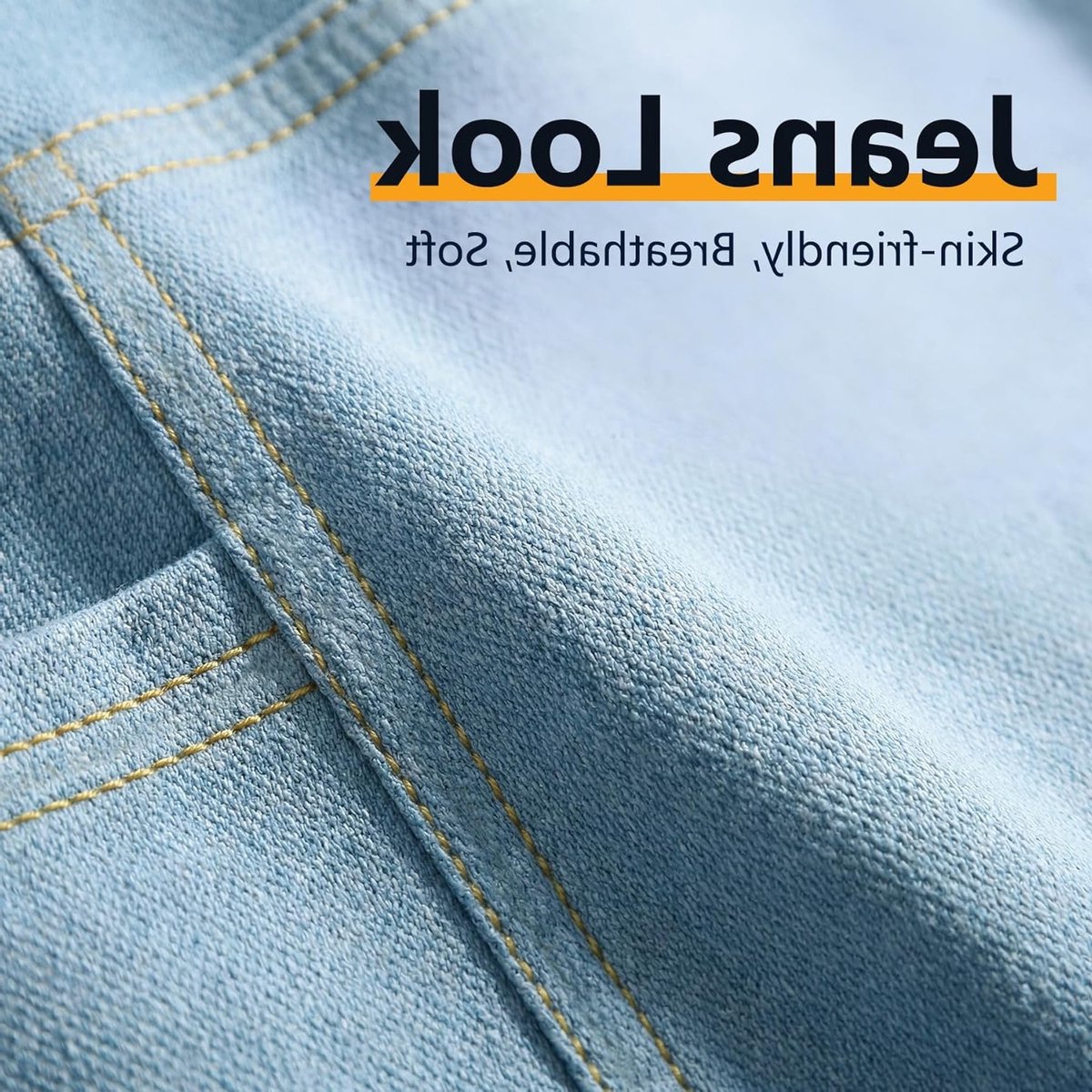 Ademende Skinny Leggings voor Meisjes met Pockets in Jeanslook - Slim Fit Hoge Taille Leggings voor Comfortabel Dagelijks Gebruik, Schoolkleding voor Kinderen van 6-13 Jaar, Maten 116-164