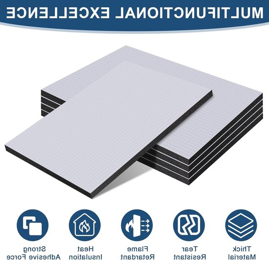 Set van 5 Geluidsisolatiematten voor Auto, 25 x 18 cm, Zelfklevende Aluminium Butyl Matten, Vervangende Isolatie voor Brandwerende en Vochtbestendige Toepassingen — afbeelding 3