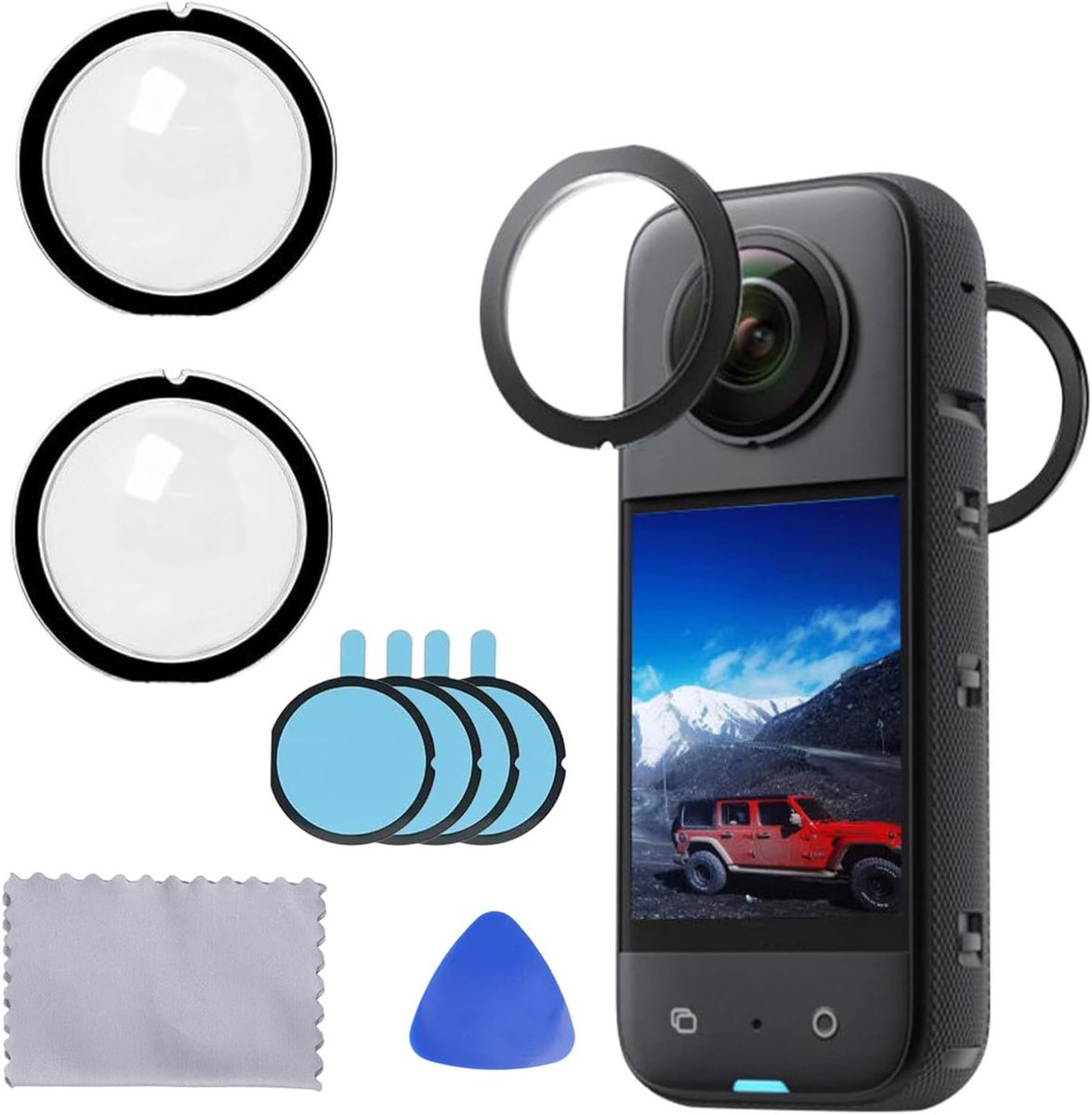 Verwijderbare Lensbeschermer voor Actiecamera - HD Transparant, Waterdicht en Stofdicht - Duopack Lensbeschermers voor Optimale Bescherming van Camera Lenzen