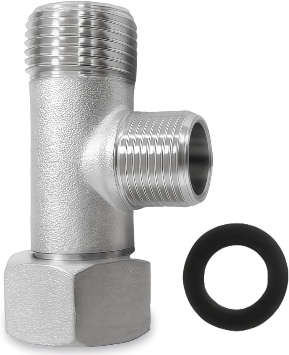 Drie-weg T-adapter 3/8 inch messing T-kraan met chroomlaag - Duurzame splitter voor hoekkranen, toiletten, wasmachines, douches en keukens