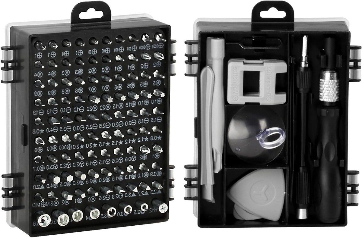Complete Set van 115 Precisie Schroevendraaiers voor PC, Horloges, Camera's en Mobiele Telefoons, Ideaal voor Fijnmechanisch Werk en Hobbyprojecten