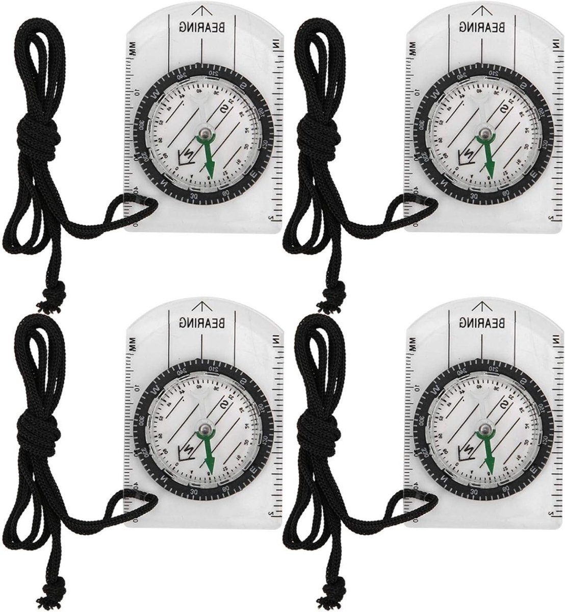 Professionele Kompas en Kaartschaal Set voor Nauwkeurige Afstandmeting en Navigatie tijdens Outdoor Activiteiten zoals Wandelen en Backpacken