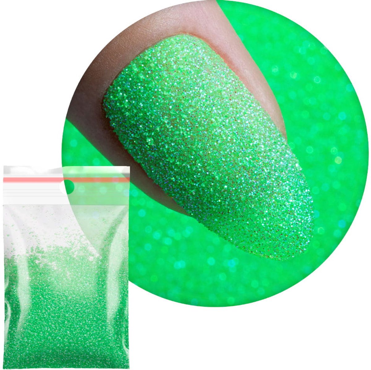 MollyLac Serie 9 - Brokat voor Nagels - 20g - Groen met Blauwe Spikkels