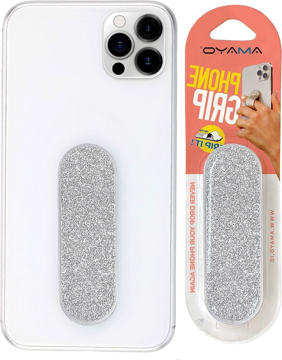 Smartphone vingerhouder - Handige ring voor mobiele telefoon - Pearl serie - zilver - ergonomisch ontwerp - anti-slip grip - ideaal voor selfies en gaming