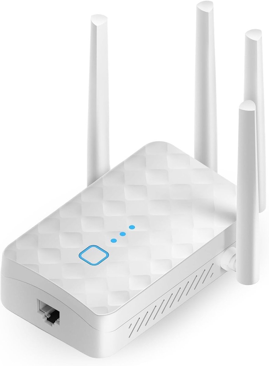 Krachtige WiFi versterker tot 1200 Mbit/s, dual-band 5 GHz en 2.4 GHz, ideaal voor thuisnetwerk en gaming, versterkt signaal en vergroot bereik