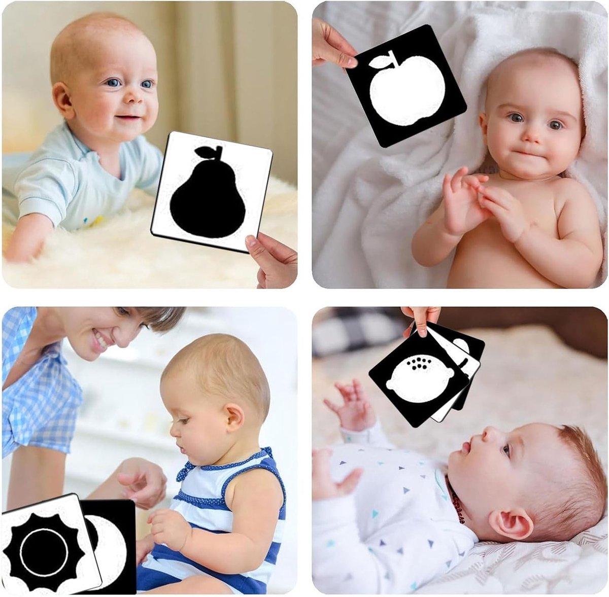 20 Stuks Flashcards voor Kinderen, Zwart-Wit Hoge Contrast Cognitieve Kaarten voor Baby's, Visuele Stimulatie Speelgoed, Educatief Cadeau voor 0-3 Maanden — cadeau in Spellen & Speelgoed - foto 6