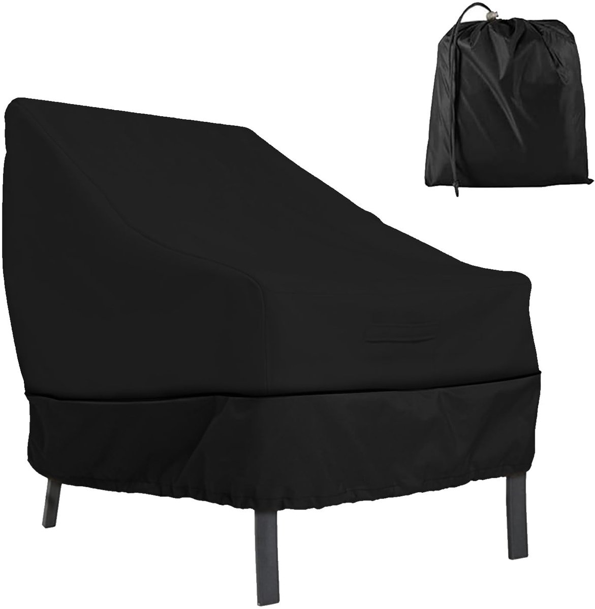 Seb3 - Tuinstoelhoes - Bescherming voor tuinmeubelen - Waterdicht en UV-bestendig - Zwart - Beschermhoes voor stapelbare stoelen - Geschikt voor...