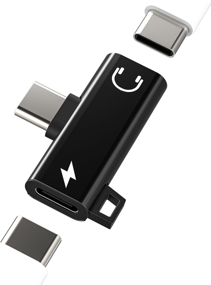 Hoogwaardige USB C Adapter voor Hoofdtelefoon en Oplader, Compatibel met iPhone 15 Pro Max, iPad Pro en Samsung Type C, Ideaal voor Muziek en Opladen met Aux Kabel