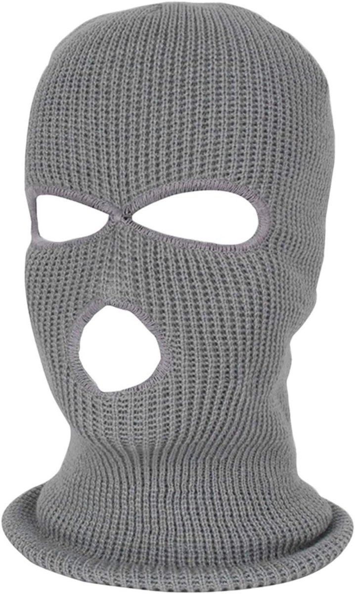 Zwarte Balaclava Ski Masker - Multifunctionele Gebreide Motorhelm, Ademend en Warm voor Mannen en Vrouwen, Perfect voor Wintersport en Outdoor Activiteiten