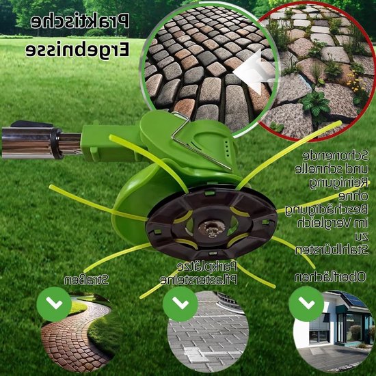 Dubbele draadkop met klopsysteem voor bosmaaier, robuuste draadspoel, schroefdraadadapter en antislip handgreep (gatgrootte 5 mm, 4S + trimmerdraad) - ideaal voor tuinonderhoud en efficiënt maaien van Merkloos — afbeelding 5