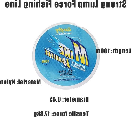 Duurzame monofilament visserslijn van nylon, 100 m, transparant, diameter 0.45 mm, ideaal voor hengelsport en vissen — afbeelding 5