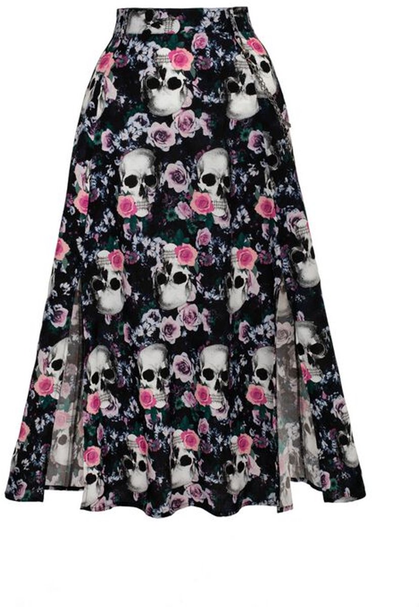Hell Bunny Dorian Skirt Dames Rock - zwart - M