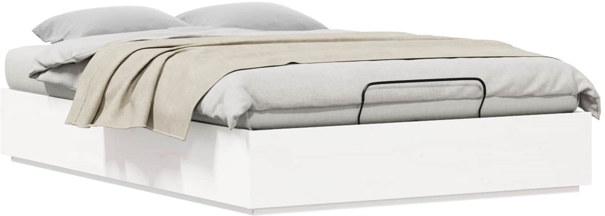 vidaXL - Ottoman - bedframe - met - opbergruimte - Wit - 120 - x - 200 - cm