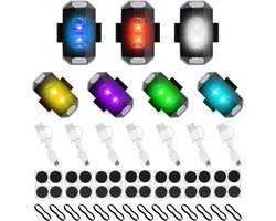 Strobe LED Strobe Drone Light - 7 Stukken - Anti-Collision Licht - 7 Kleuren - USB Oplaadbaar Flitslicht - LED Geschikt voor Motorfietsen - Auto's - RC Auto's - Drones