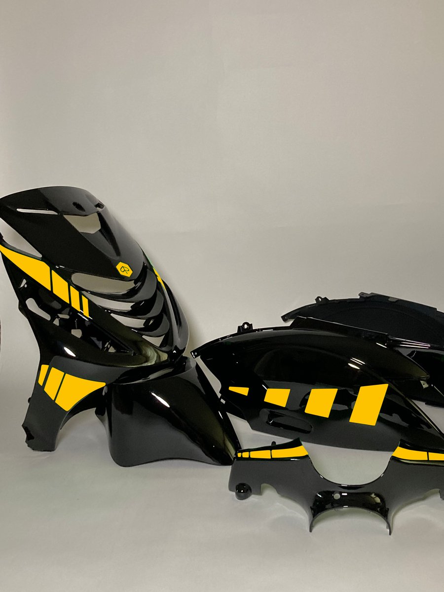 Piaggio Zip Stickerset - Striped - Geel