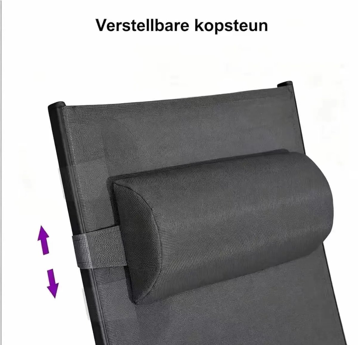 Purple Leaf Aluminium ligbedden met kussen - Set van 2 met bijzettafel - Zwart