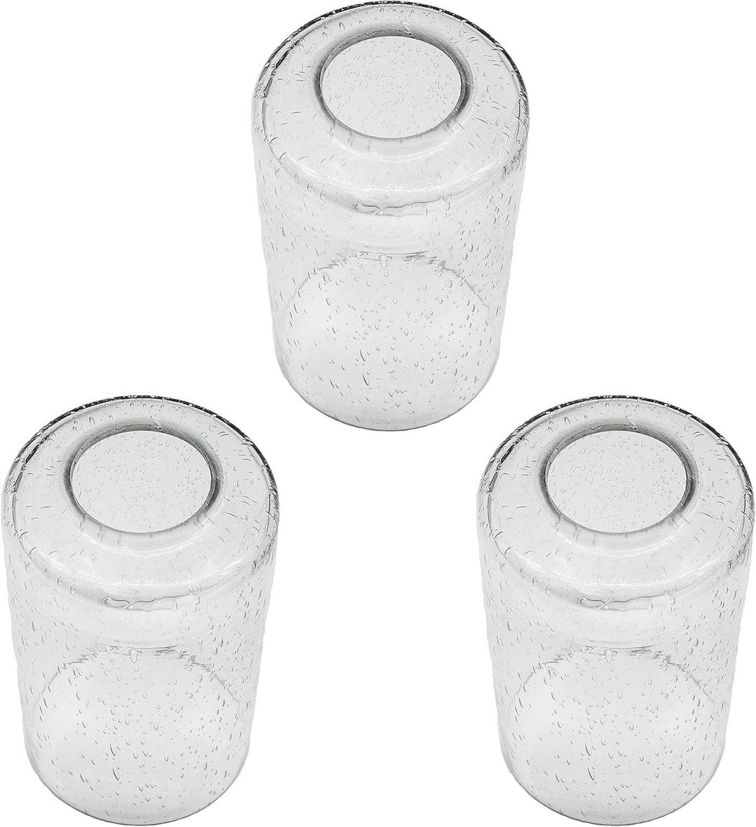 3 stuks bubbelglazen lampenkappen voor reservelamp, transparant