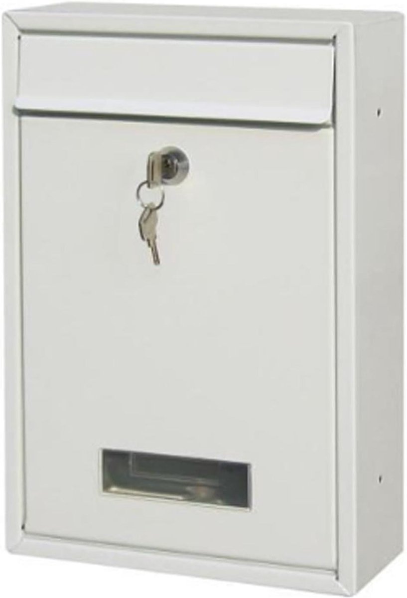 Brievenbus - Postbus Buiten - Veilig Post Ontvangen - Afsluitbaar Met Sleutel - 32 cm x 21 cm - Wit