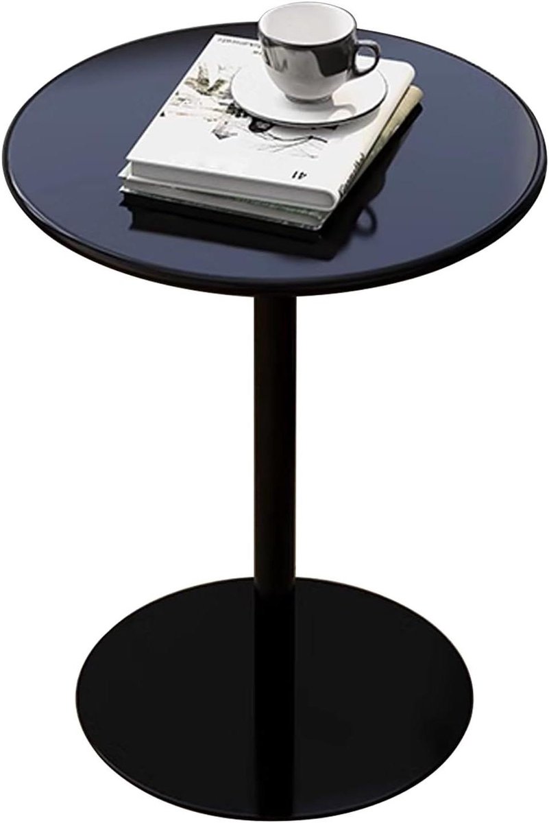 Cocktailtafel Rond - Kleine bijzettafel - Drankjes en hapjes - Moderne minimalistische stijl - 40x50cm - Zwart