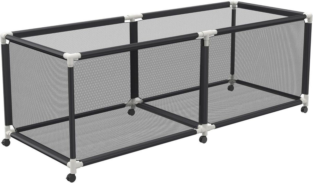 Opbergbox voor Zwembad, Grote Opbergkist met Wielen, Mesh Opdeelstuk, 230 x 78 x 88 cm