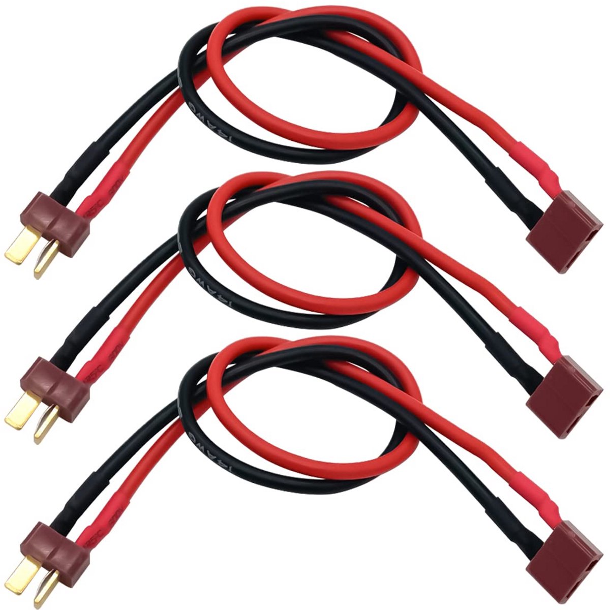 3 Stuks T-Stekker Verlengkabel Adapter Man naar Vrouw voor RC Batterij DIY Onderdelen