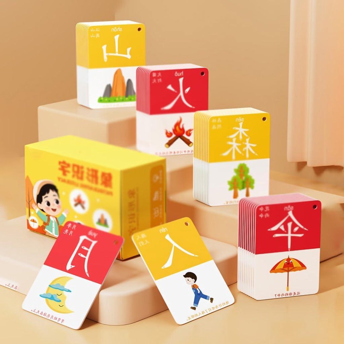 Chinese Leermiddelen - Taal Kaarten - Nieuwe Taal Leren - Waterdicht Scheurvast - 7x9.6 cm - Meerdere Kleuren