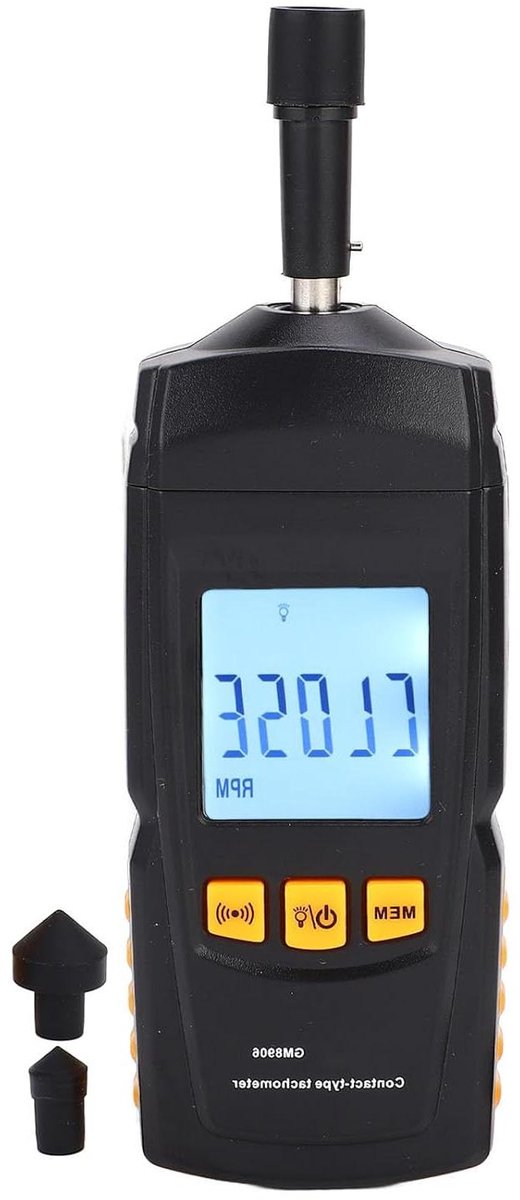 Toerenteller - RPM meter - Motor controle - Nauwkeurige meting - 05-19999rpm - Zwart
