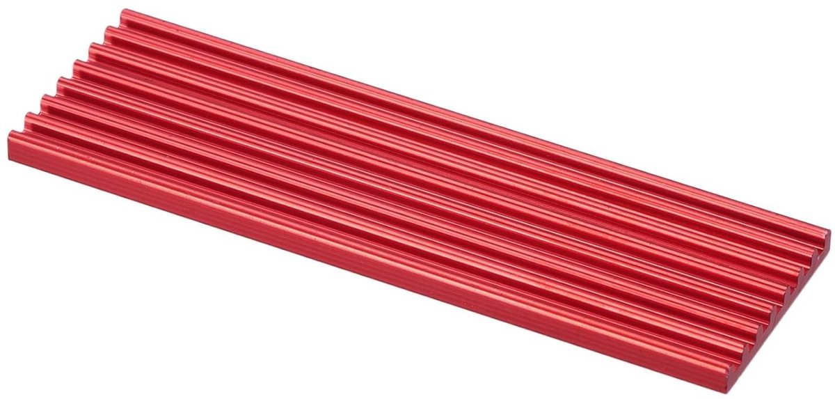 M.2 2280 NVMe SSD Koelingselement met Aluminium Warmtegeleidingspad voor PC en Laptop, 70x22x3mm, Rood - Verbeterde Prestaties en Betere Koeling