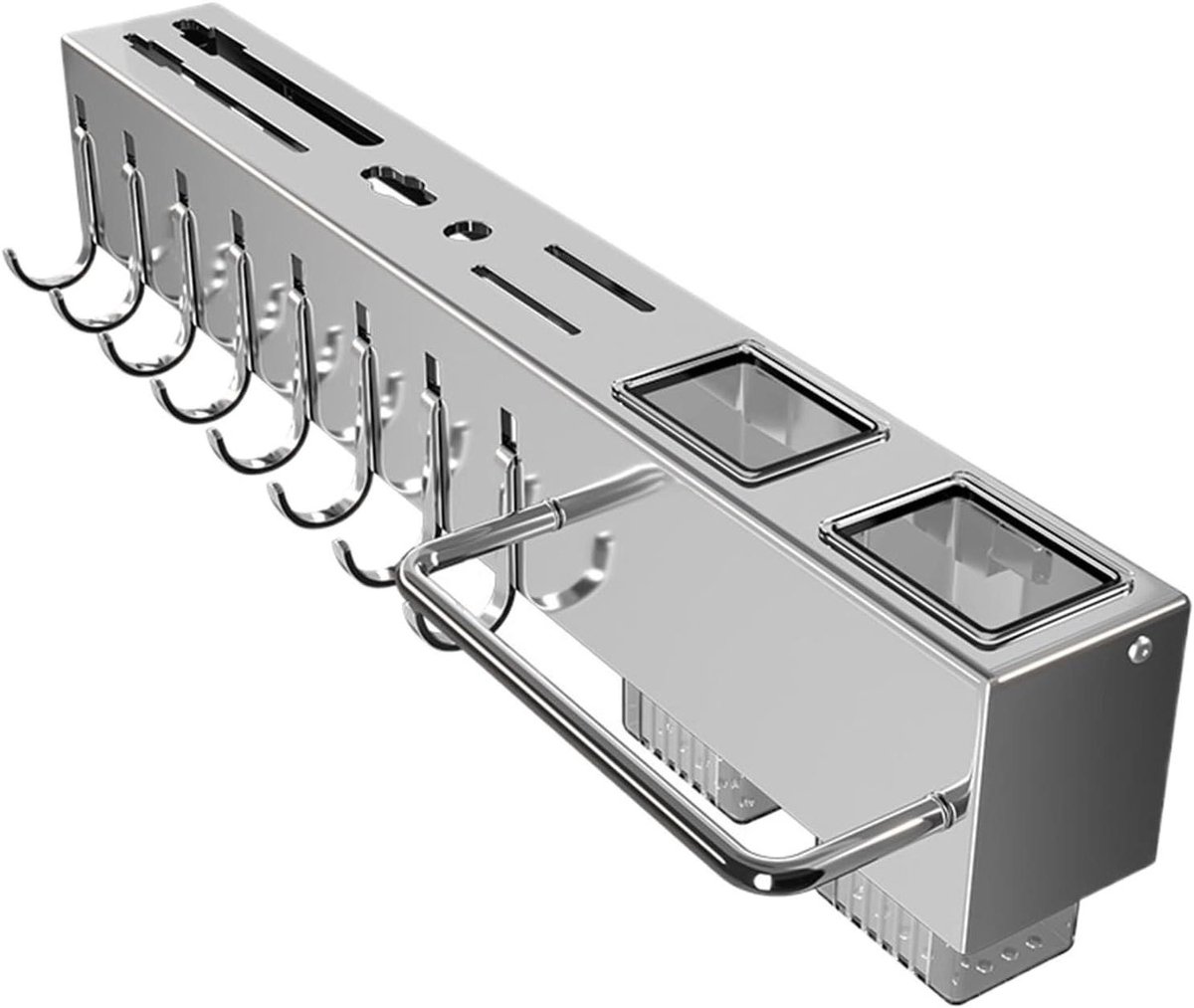 Keukengerei Ophangstandaard - Keuken Organizer - Keuken Opbergen - Roestvrij Staal - 50 cm - Zilver