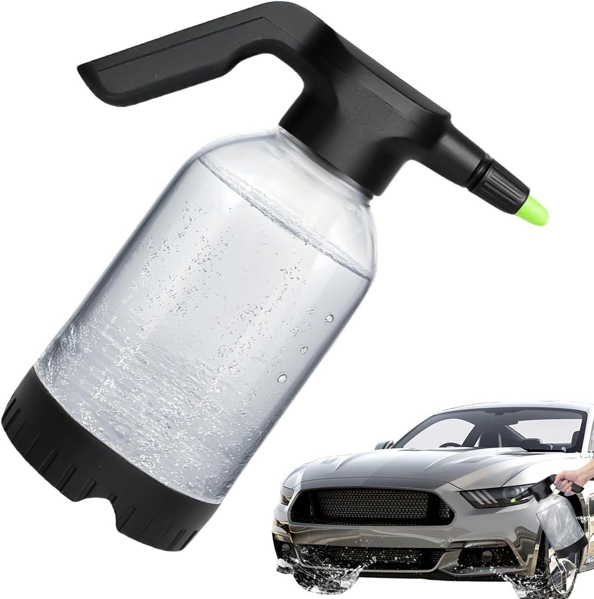 Schuimspuit Fles - Automatische Spuit - Auto Wassen - Elektrisch Aangedreven - 2 Liter - Transparant