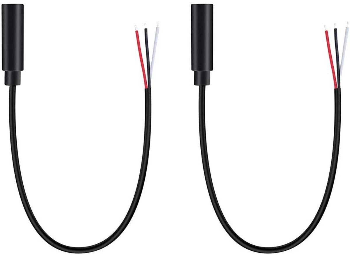Greluma 2 Stuks 3,5mm 3 polige vrouwelijke aansluiting naar blote draad met open uiteinde,0,3m TRS stereo 1/8" vrouwelijke connectorkabel voor reparatie van hoofdtelefoon,oortelefoon en headsetkabels