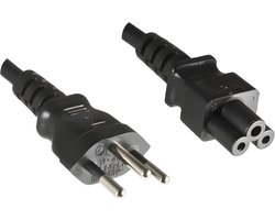 DINIC CB-3-S - power cable (1.8 m, male connector/female connector, power plug type J, C5 coupler, H05VV-F, Black)