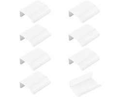 MOROBOR Finger Edge Pulling, 8pcs Hidden Handle Auminum Alloy Invisible Handle 50mm White Furniture Handles Self Stick Instant Cabinet Drawer Pulls