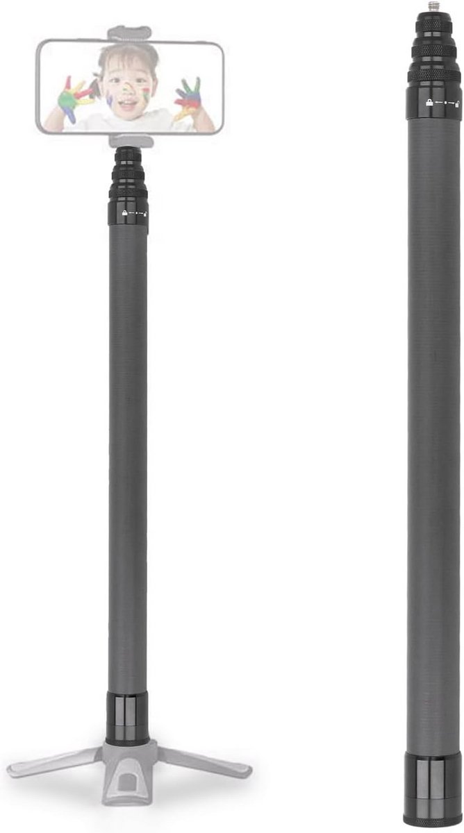 Extension Selfie Stick 7 Sections Invisible, Carbon Fiber Waterproof Smartphone Gimbal Extension Post for Insta 360X3 ONE RS GO 3 ONE X2 ONE R ONE X Cameras