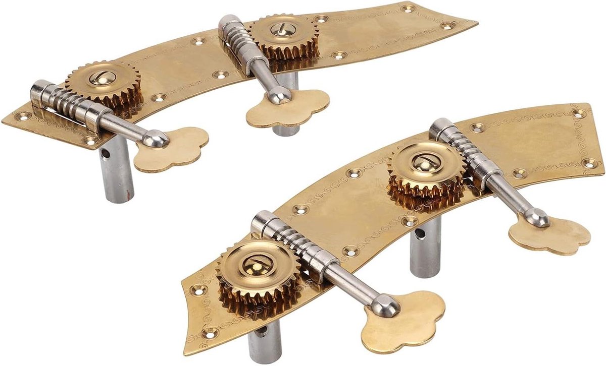 Bas Stemsleutels - Tuner Vervanging - Instrument Stemmen - Open Gear Design - 2 Stuks - Goud