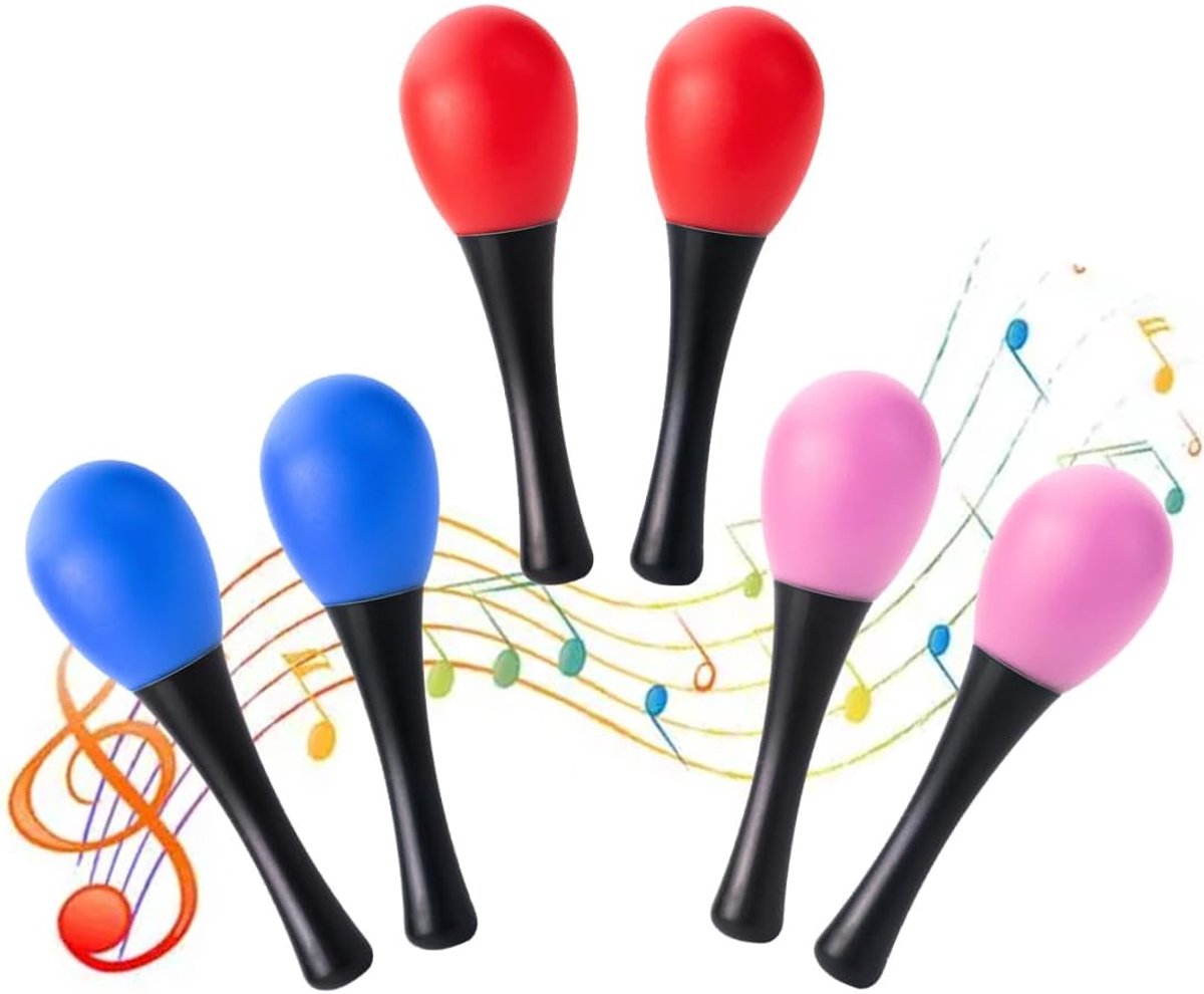 6 Stuks Mini Maracas Kinderspeelgoed Muziekinstrument Percussie Shaker Rammelaar