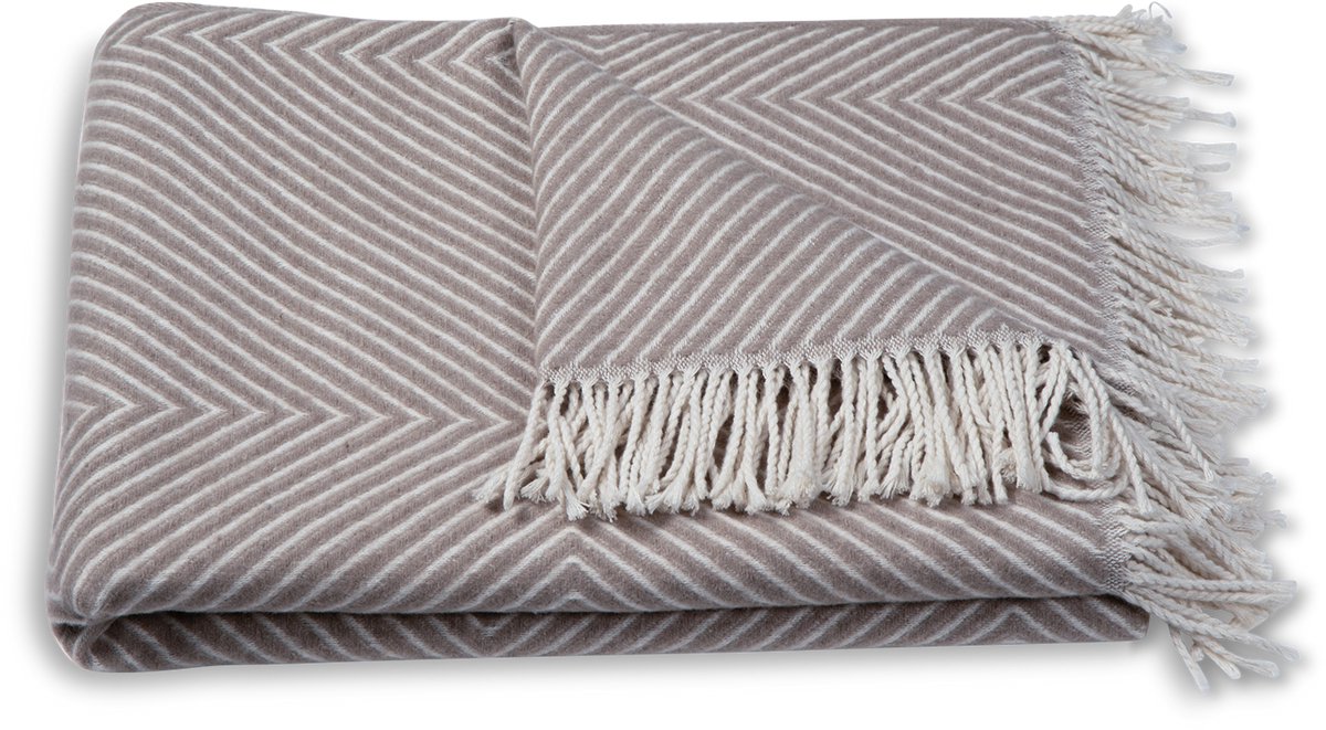 Atmooz Plaid Glow – 150x200cm – Taupe – Katoenmix – Met Franjes