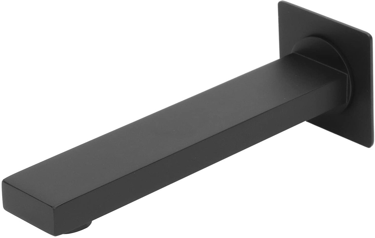 MTTproducts- Baduitloop Matzwart - Wandkraan - Roestvrij Staal - G1/2 Draadmaat - Duurzaam - Wandmontage