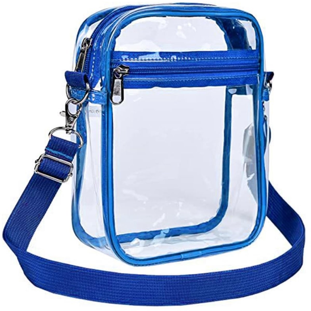 MTTproducts- Schoudertas Duurzaam PVC - Transparante Tas - Stadiontas - Grote Capaciteit - Voorvak - Multifunctioneel Gebruik - Doorzichtige Tas