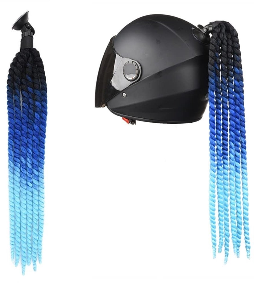 MTTproducts- Motorhelm Hoogwaardig Materiaal - Vlecht/Paardenstaart - Haaraccessoires - Fietshelm/Scooterhelm - Afneembare Zuignap - Verstelbare Hoek - Haarstukje