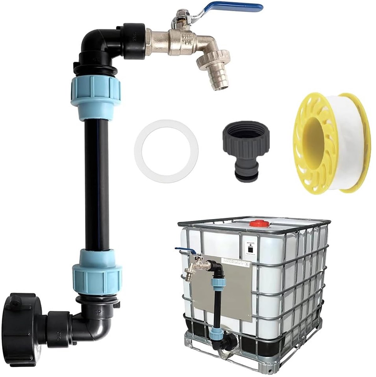 MTTproducts - tank - Gooseneck 3/4 inch spout tap - Waterdicht - Tapadapter - Ideaal voor regenwateropvang - Voor tanks - 1 stuk