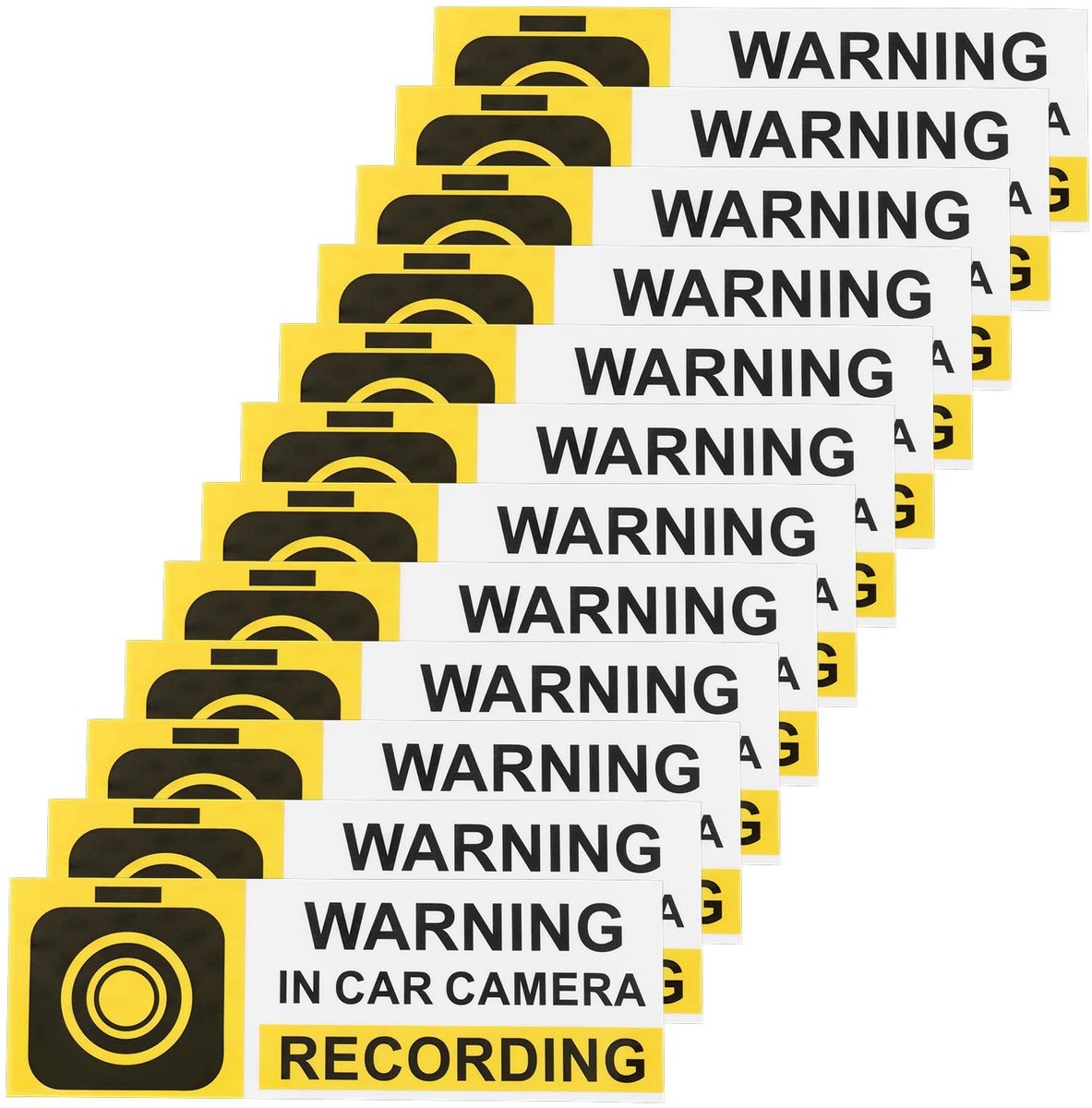 MTTproducts - Set van 12 Gele Vinyl Plastic Auto Camera Stickers - Waterdicht en UV-bestendig