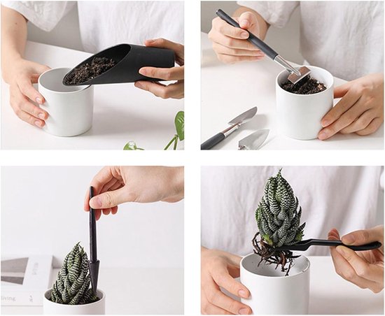 Vetplant Gereedschap Set - Bonsai Tools - Planten Verpotten - All-in-één Oplossing - 15 stuks - Zwart — afbeelding 3